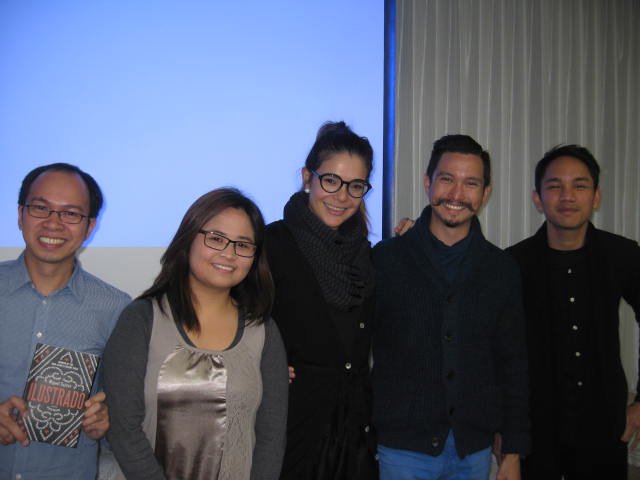 Right to left, CSEAS Postdoctoral Fellow Lisandro Claudio, Dr. Miguel Syjuco and Edith Syjuco, with Filipino graduate students from Kyoto University and Doshisha University. 